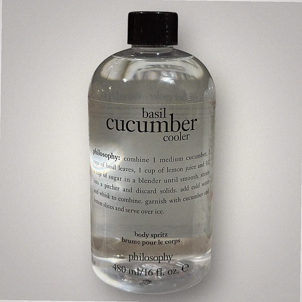 Philosophy Basil Cucumber Cooler Body Spritz Fragrance Spray 16 oz Sealed+Spray